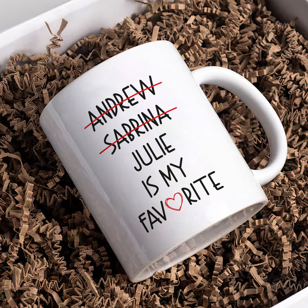 Custom Favorite Child Mug - Personalized Funny Daughter or Son Coffee Cup - Unique Gift for Mom, Mama - Ideal for Mother's Day