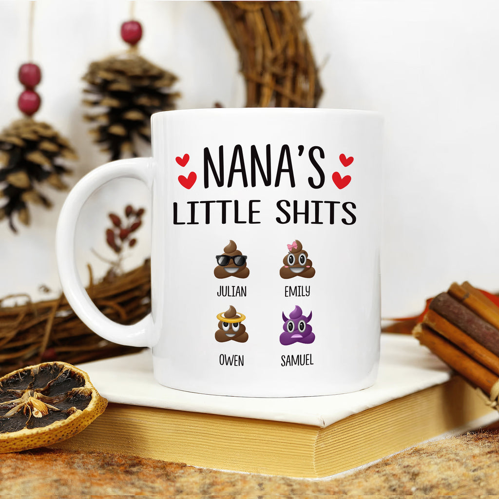 Personalized Mothers Day Mug - Custom Mom's Little Shits Coffee Mug, Grandpa, Grandma Funny Mug, Father's Day, Mother's Day & Birthday Gift