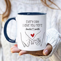 Personalized Valentines Day Mug - Custom Name Coffee Mug, Pinky Promise Holding Hands Mug, Gift For Her, Anniversary, Girlfriend, Couples