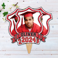 Custom Face Fans With Wooden Handle, Graduation Head, Grad Face Fans, Class of 2024 Head Fans, Graduation Faces on a Stick