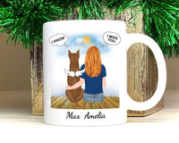 Personalized Dog Mom Coffee Mug, Custom Dog Mum Portrait Mug, Pet Memorial Gift, Girl & Dog Mug, Dog Owner Gift, Dog Mama, Pet Sympathy Gift