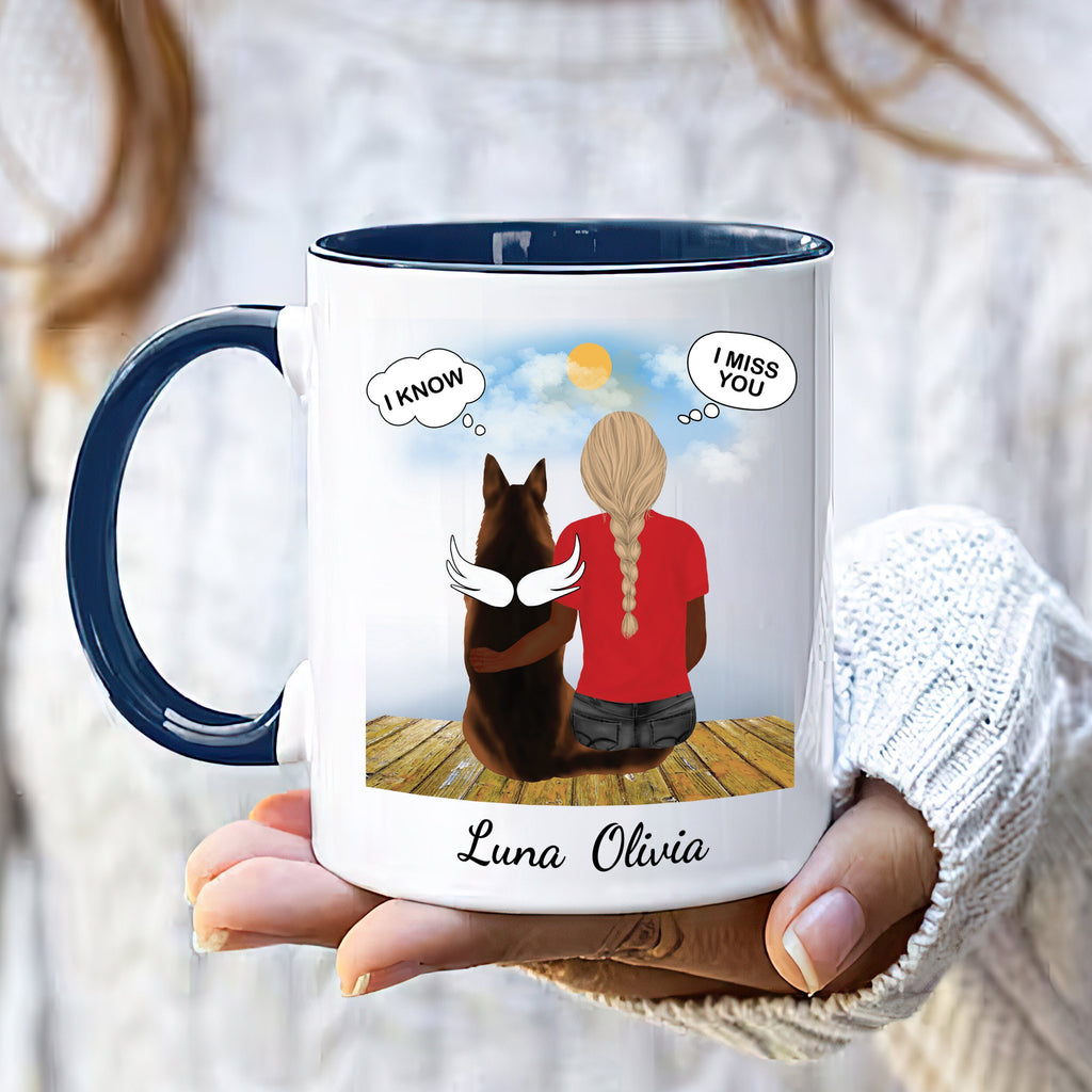 Personalized Dog Mom Coffee Mug, Custom Dog Mum Portrait Mug, Pet Memorial Gift, Girl & Dog Mug, Dog Owner Gift, Dog Mama, Pet Sympathy Gift