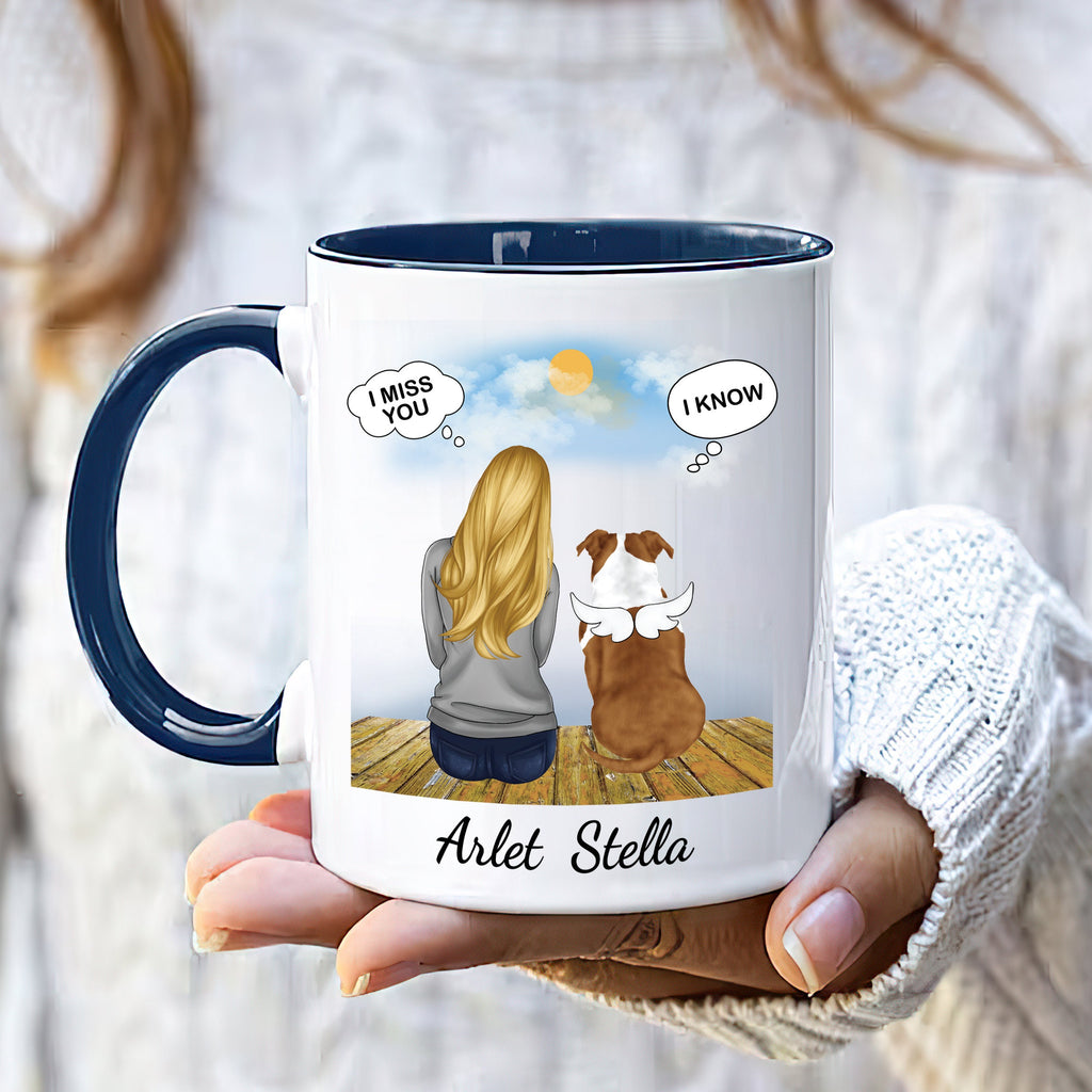 Personalized Dog Mom Coffee Mug, Custom Dog Mum Portrait Mug, Pet Memorial Gift, Girl & Dog Mug, Dog Owner Gift, Dog Mama, Pet Sympathy Gift