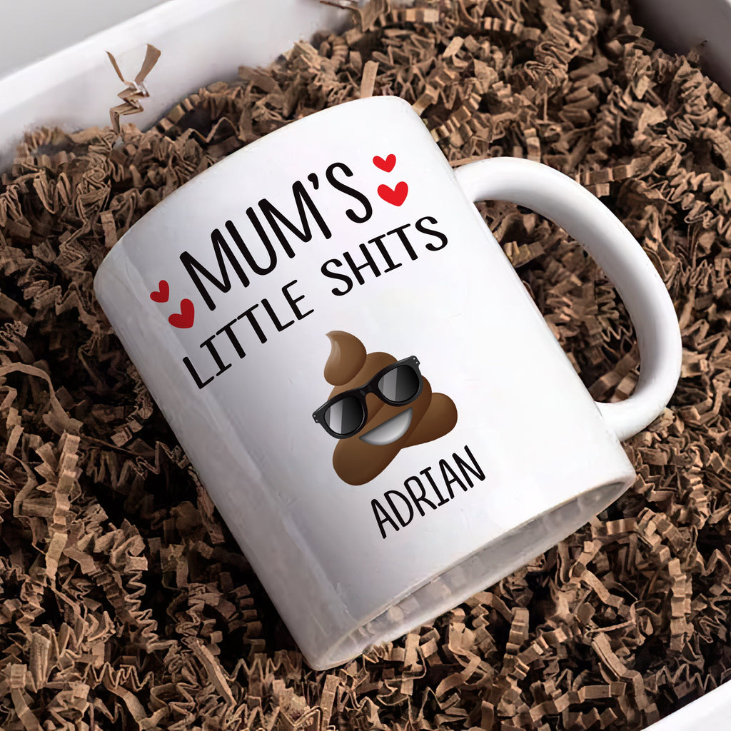 Personalized Mothers Day Mug - Custom Mom's Little Shits Coffee Mug, Grandpa, Grandma Funny Mug, Father's Day, Mother's Day & Birthday Gift