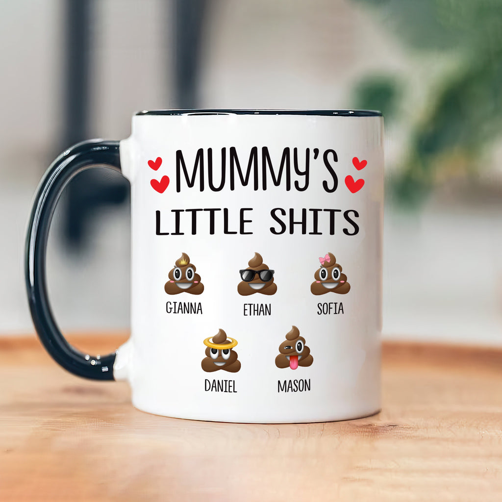 Personalized Mothers Day Mug - Custom Mom's Little Shits Coffee Mug, Grandpa, Grandma Funny Mug, Father's Day, Mother's Day & Birthday Gift