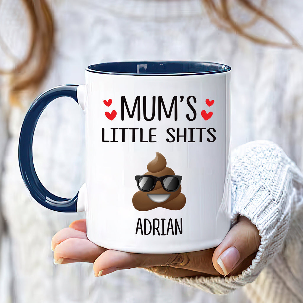 Personalized Mothers Day Mug - Custom Mom's Little Shits Coffee Mug, Grandpa, Grandma Funny Mug, Father's Day, Mother's Day & Birthday Gift