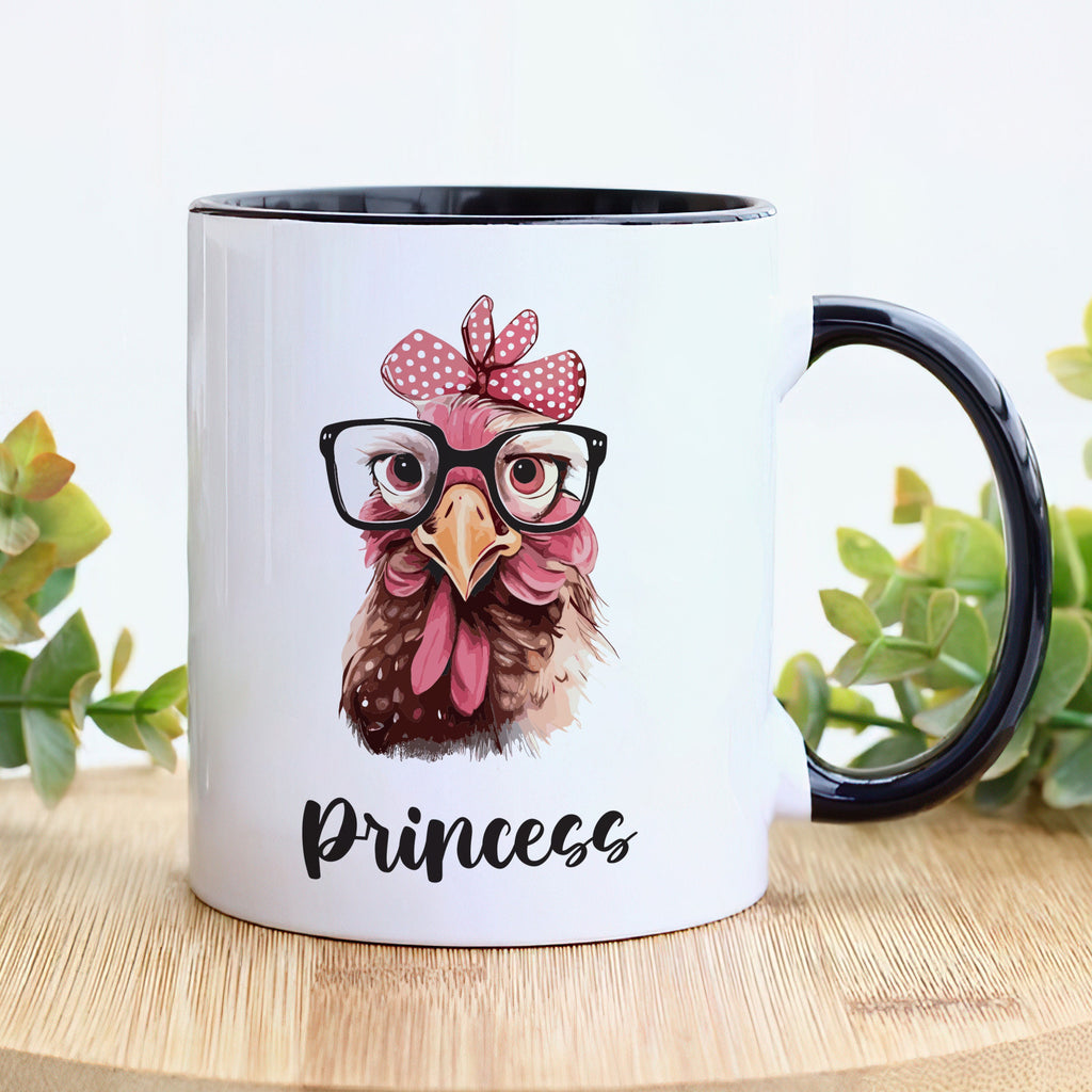 Custom Chicken Name Mug - Personalized Coffee Cup for Poultry Lovers, Unique Mother's Day Gift, Birthday Gift for Mom with Whimsical Chicken