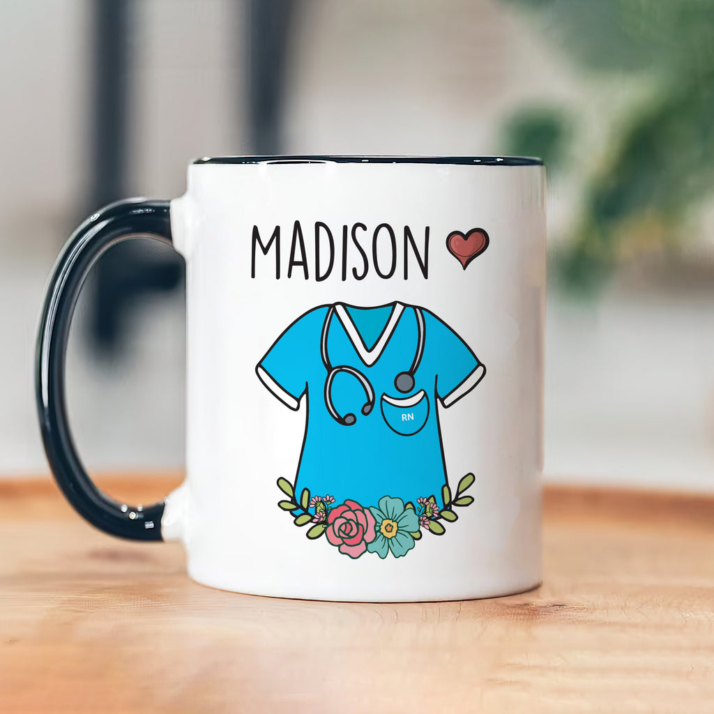 Custom Nurse Name Mug, Personalized RN Coffee Cup, Nurse Coffee Mug, Ideal for Nurse Graduation, Birthday, Thank You & Medical Student Gifts