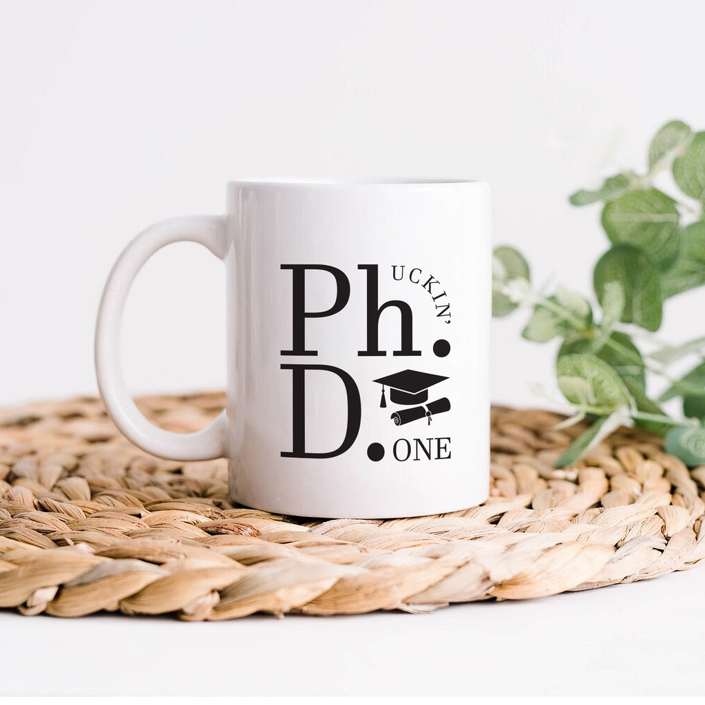 Personalized PhD Graduation Mug - Custom Gift for Doctorate Graduates, Men and Women Scientists, Customizable PhD Completion Coffee Mug Gift