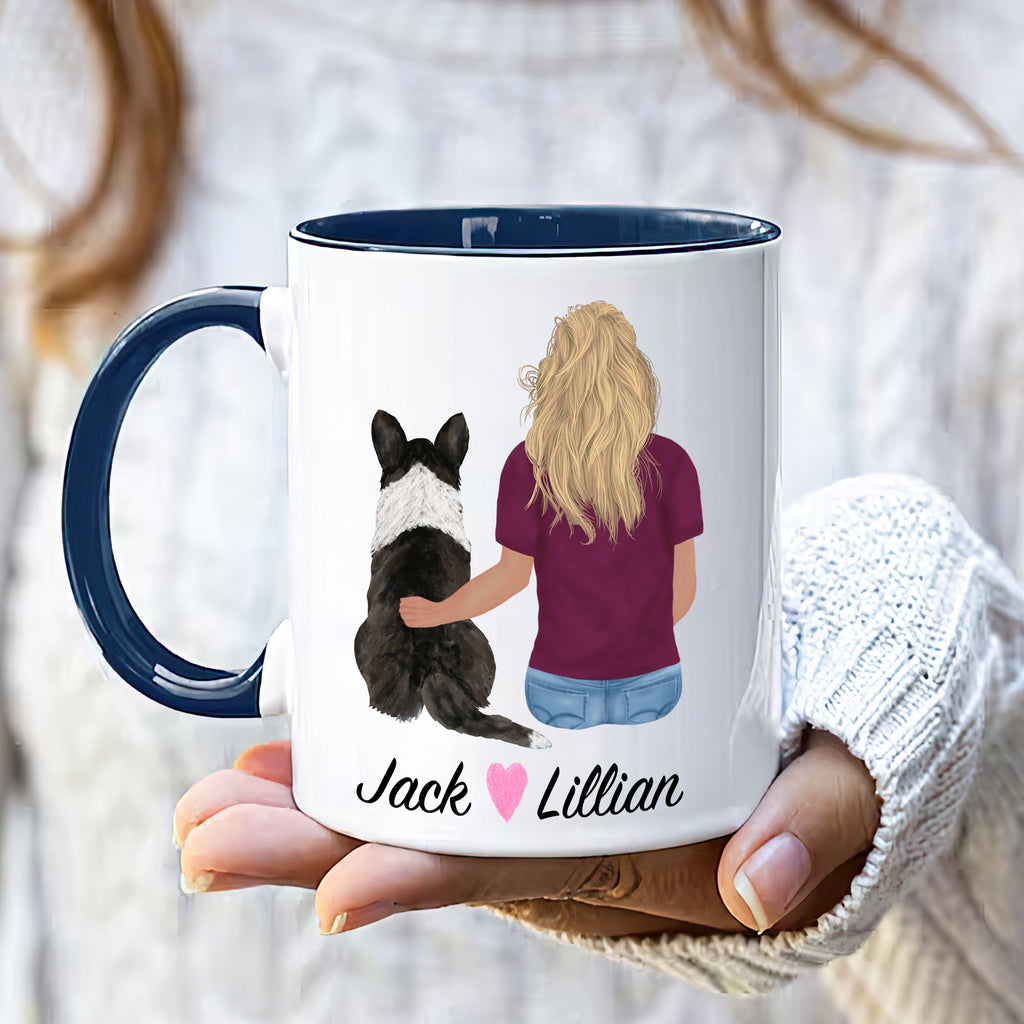 Corgi Dog Mom Coffee Mug, Custom Dog Mum Portrait Mug, Personalized Pet Gift, Girl & Dog Mug, Dog Owner Gift, Dog Mama, Dog Mug Gift