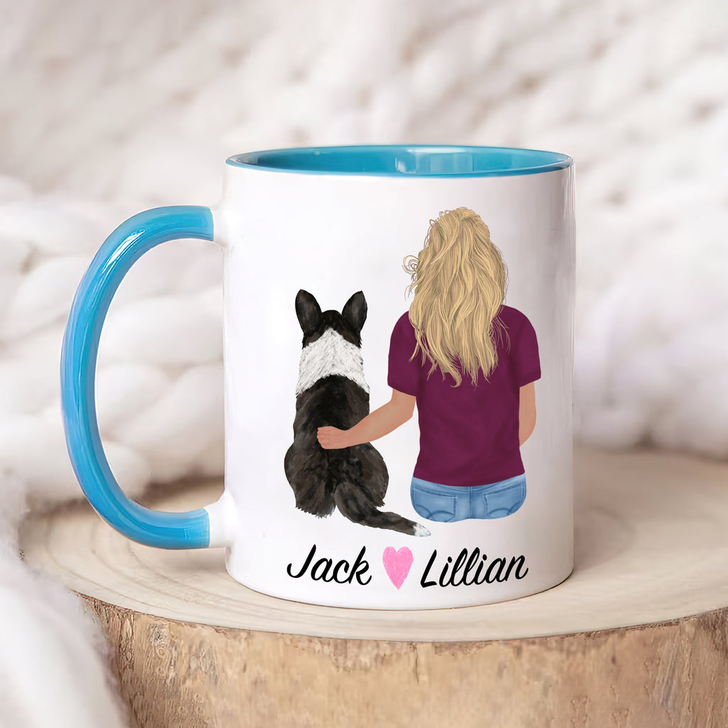 Corgi Dog Mom Coffee Mug, Custom Dog Mum Portrait Mug, Personalized Pet Gift, Girl & Dog Mug, Dog Owner Gift, Dog Mama, Dog Mug Gift