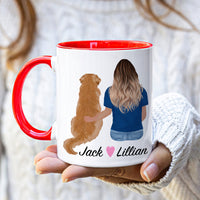 Golden Retriever Dog Mom Coffee Mug, Custom Dog Mum Portrait Mug, Personalized Pet Gift, Girl & Dog Mug, Dog Owner Gift, Dog Mama, Mug Gift