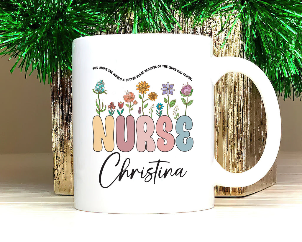 Personalized Nurse Mug, Custom RN LPN Gifts for Nurses, Unique Nurse Appreciation, Graduation, Retirement Coffee Cup, Healthcare Worker Gift