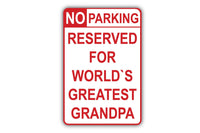Personalized Grandpa Parking Sign - Durable Aluminum Metal Sign for Grandpa's Garage, Perfect Father's Day & Birthday Gift, Gift For Dad