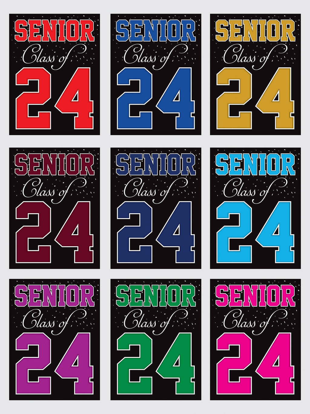 Senior Graduation Yard Sign 2024 - Coroplast Grad Sign, Class Of 2024 Seniors 23 Sign, Graduation 2024 Yard Sign with Metal H-Stake