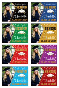 Personalized Graduation Yard Sign 2024 with Photo, 2024 Senior Grad Sign, Class of 2024, Custom Graduation 2024 Yard Sign with Metal H-Stake