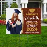 Personalized Graduation Yard Sign 2025 with Photo - Grad Sign, Class of 2025, Custom Graduation 2025 Yard Sign with Metal H-Stake