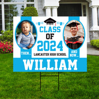 Personalized Graduation Yard Sign 2025 with Photo - Grad Sign, Class of 2025, Custom Graduation 2025 Yard Sign with Metal H-Stake