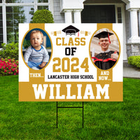 Personalized Graduation Yard Sign 2024 with Photo - Grad Sign, Class of 2024, Custom Graduation 2024 Yard Sign with Metal H-Stake