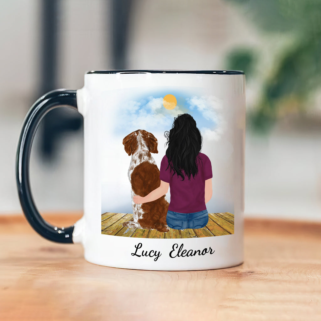 Personalized Dog Mom Coffee Mug, Custom Dog Mum Portrait Mug, Pet Memorial Gift, Girl & Dog Mug, Dog Owner Gift, Dog Mama, Pet Sympathy Gift