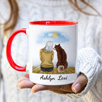 Personalized Dog Mom Coffee Mug, Custom Dog Mum Portrait Mug, Pet Memorial Gift, Girl & Dog Mug, Dog Owner Gift, Dog Mama, Pet Sympathy Gift