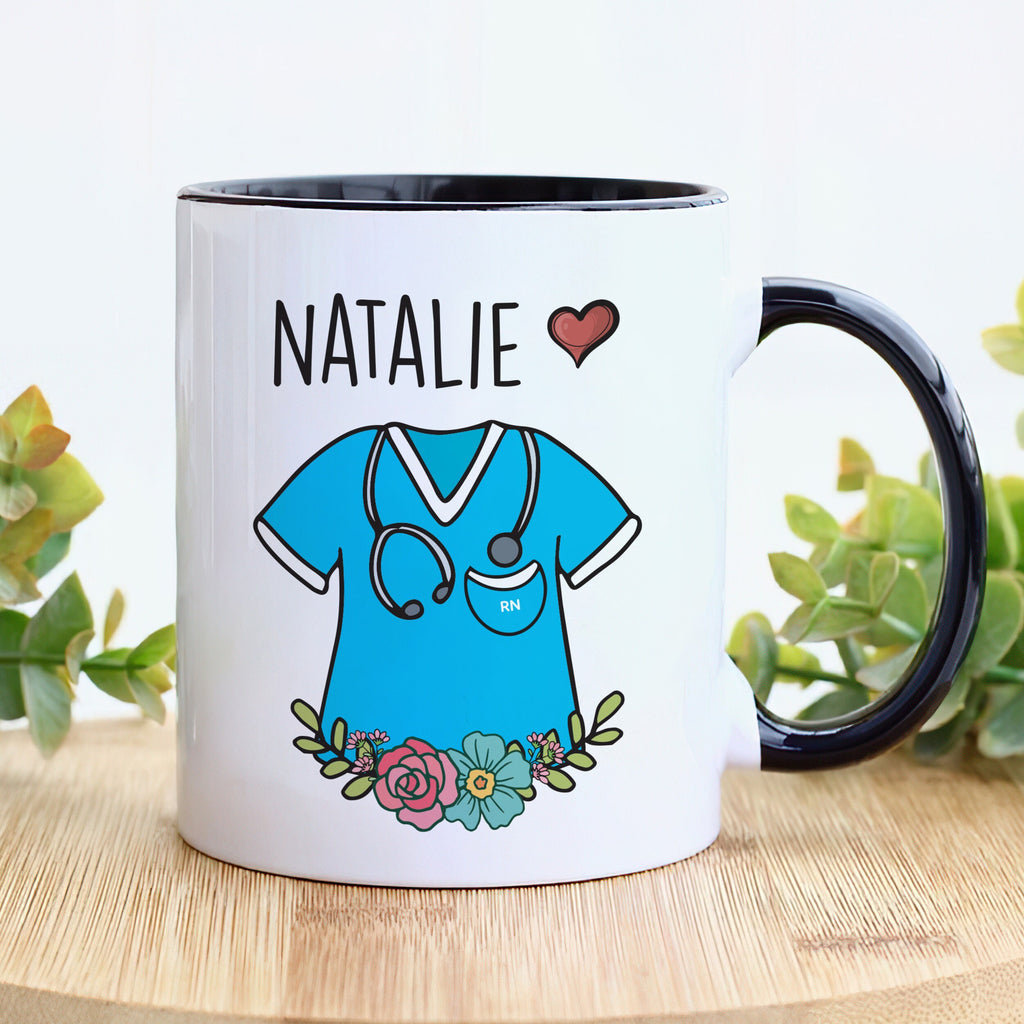 Custom Nurse Name Mug, Personalized RN Coffee Cup, Nurse Coffee Mug, Ideal for Nurse Graduation, Birthday, Thank You & Medical Student Gifts