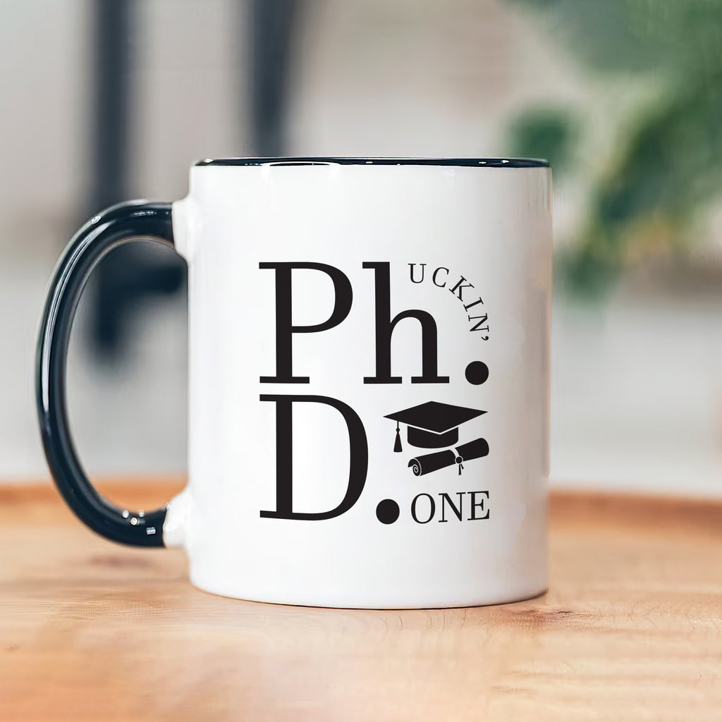 Personalized PhD Graduation Mug - Custom Gift for Doctorate Graduates, Men and Women Scientists, Customizable PhD Completion Coffee Mug Gift