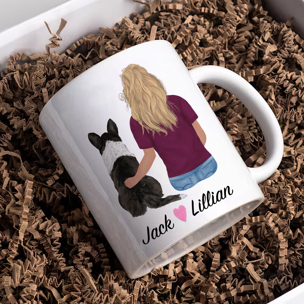 Corgi Dog Mom Coffee Mug, Custom Dog Mum Portrait Mug, Personalized Pet Gift, Girl & Dog Mug, Dog Owner Gift, Dog Mama, Dog Mug Gift