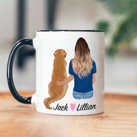 Golden Retriever Dog Mom Coffee Mug, Custom Dog Mum Portrait Mug, Personalized Pet Gift, Girl & Dog Mug, Dog Owner Gift, Dog Mama, Mug Gift