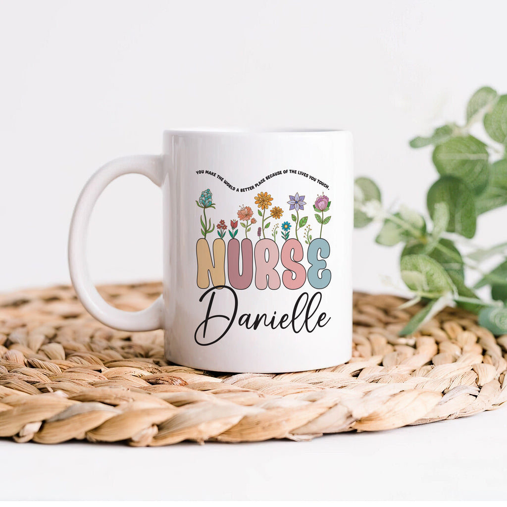 Personalized Nurse Mug, Custom RN LPN Gifts for Nurses, Unique Nurse Appreciation, Graduation, Retirement Coffee Cup, Healthcare Worker Gift