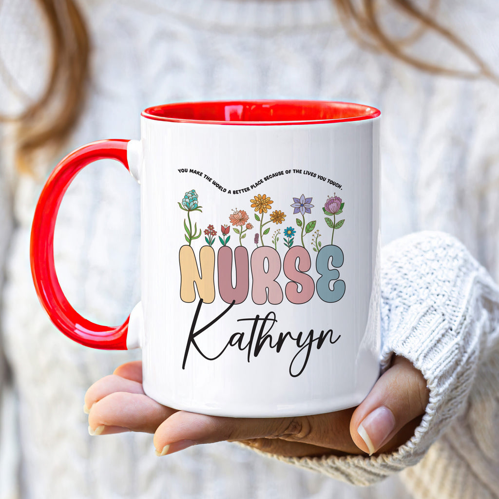 Personalized Nurse Mug, Custom RN LPN Gifts for Nurses, Unique Nurse Appreciation, Graduation, Retirement Coffee Cup, Healthcare Worker Gift