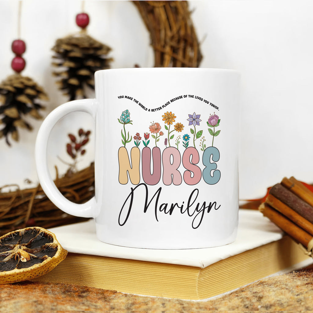 Personalized Nurse Mug, Custom RN LPN Gifts for Nurses, Unique Nurse Appreciation, Graduation, Retirement Coffee Cup, Healthcare Worker Gift