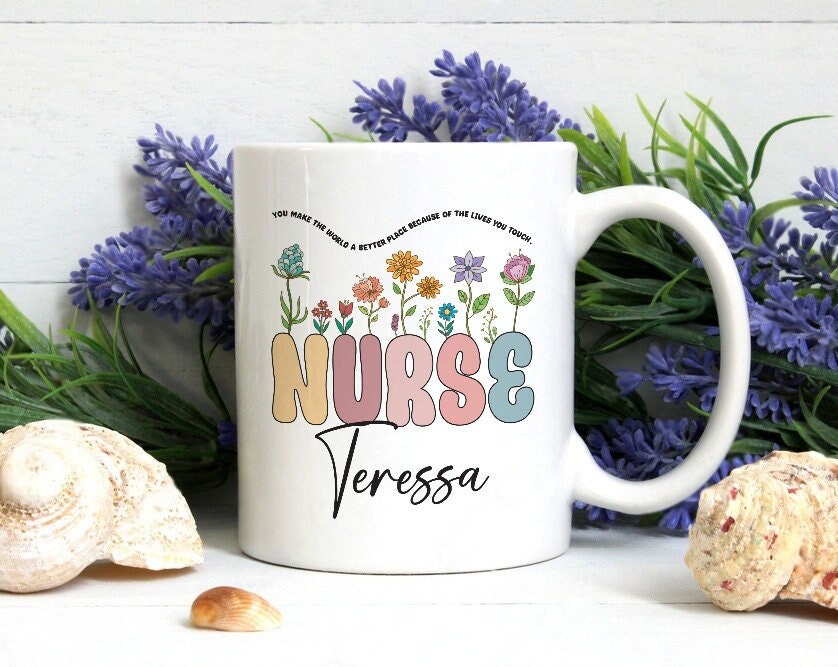 Personalized Nurse Mug, Custom RN LPN Gifts for Nurses, Unique Nurse Appreciation, Graduation, Retirement Coffee Cup, Healthcare Worker Gift