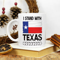 I Stand with Texas Coffee Mug, Support Texas Mug, Barbed Wire Patriotic Cup, Come and Take It Texas Flag Mug, Texas Border Coffee Cup