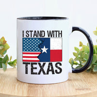 I Stand with Texas Coffee Mug, Support Texas Mug, Barbed Wire Patriotic Cup, Come and Take It Texas Flag Mug, Texas Border Coffee Cup