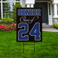 Senior Graduation Yard Sign 2025 - Coroplast Grad Sign, Class Of 2025 Seniors 23 Sign, Graduation 2025 Yard Sign with Metal H-Stake