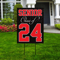 Senior Graduation Yard Sign 2025 - Coroplast Grad Sign, Class Of 2025 Seniors 23 Sign, Graduation 2025 Yard Sign with Metal H-Stake