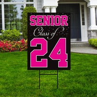 Senior Graduation Yard Sign 2025 - Coroplast Grad Sign, Class Of 2025 Seniors 23 Sign, Graduation 2025 Yard Sign with Metal H-Stake