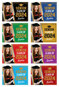 Personalized Graduation Yard Sign 2024 with Photo, 2024 Senior Grad Sign, Class of 2024, Custom Graduation 2024 Yard Sign with Metal H-Stake