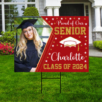 Personalized Graduation Yard Sign 2025 with Photo, 2025 Senior Grad Sign, Class of 2025, Custom Graduation 2025 Yard Sign with Metal H-Stake