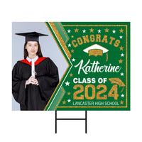 Personalized Graduation Yard Sign 2025 with Photo - Grad Sign, Class of 2025, Custom Graduation 2025 Yard Sign with Metal H-Stake