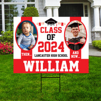 Personalized Graduation Yard Sign 2025 with Photo - Grad Sign, Class of 2025, Custom Graduation 2025 Yard Sign with Metal H-Stake