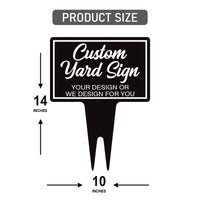 Custom Aluminum Yard Sign 10” x 14”, Rust-free Personalized Metal Signage for Lawn, Customizable for Any Use Yard Sign with Integrated Stake