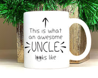 Personalized Uncle Mug, Awesome Uncle Coffee Cup with Custom Name, Unique Gift for Uncles, Family Love Keepsake, Special Uncle Birthday Gift