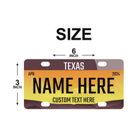 Custom Mini State License Plates, Aluminum Metal 3"x6", Personalized Your Name, State License Plate Tag for Bicycle, ATV, Bike, Wheelchair