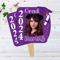 Custom Face Fans With Wooden Handle, Graduation Head, Grad Face Fans, Class of 2024 Head Fans, Graduation Faces on a Stick