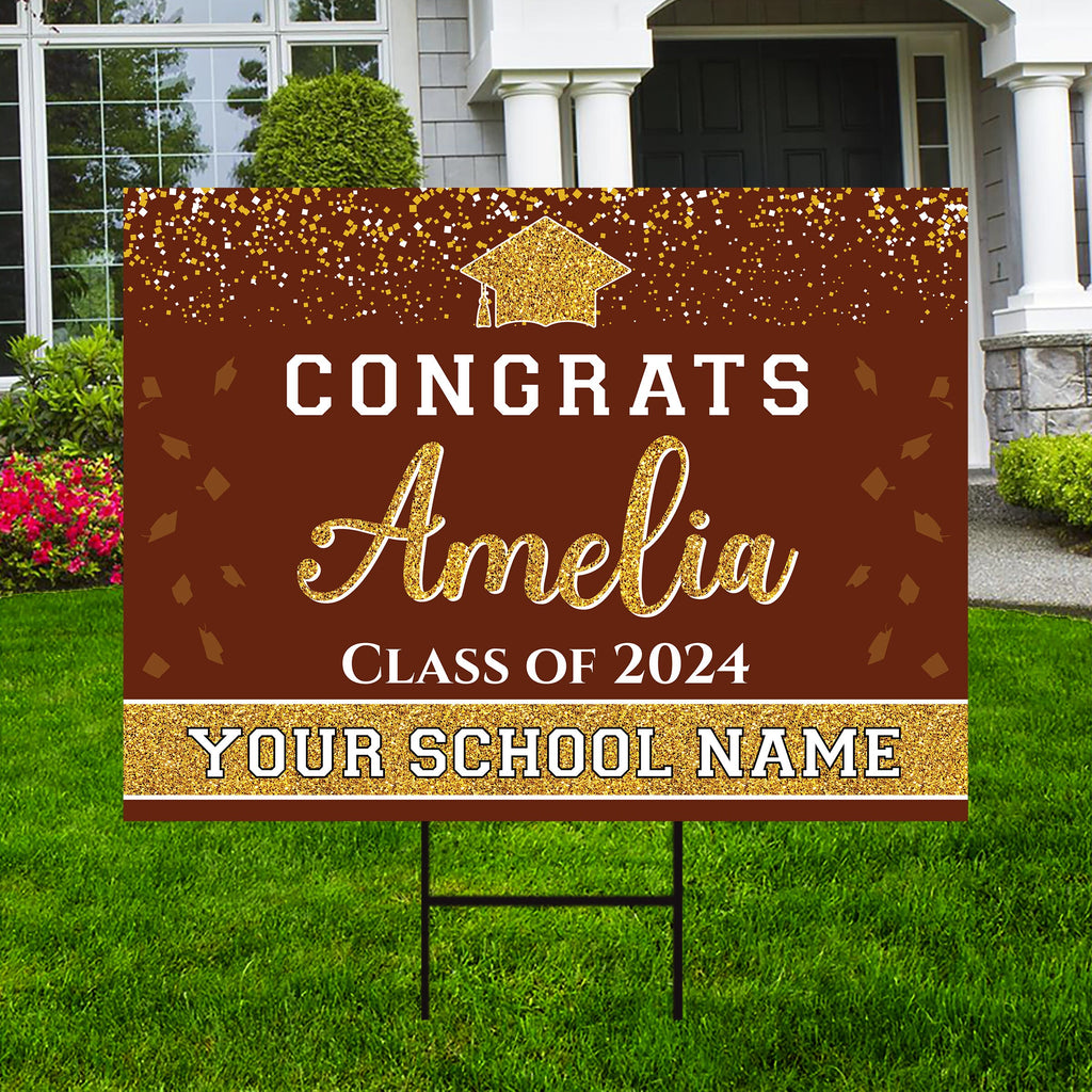 Personalized Graduation Yard Sign 2025, Graduate 2025, Senior Grad Sign, Class of 2025, Custom Graduation 2025 Yard Sign with Metal H-Stake