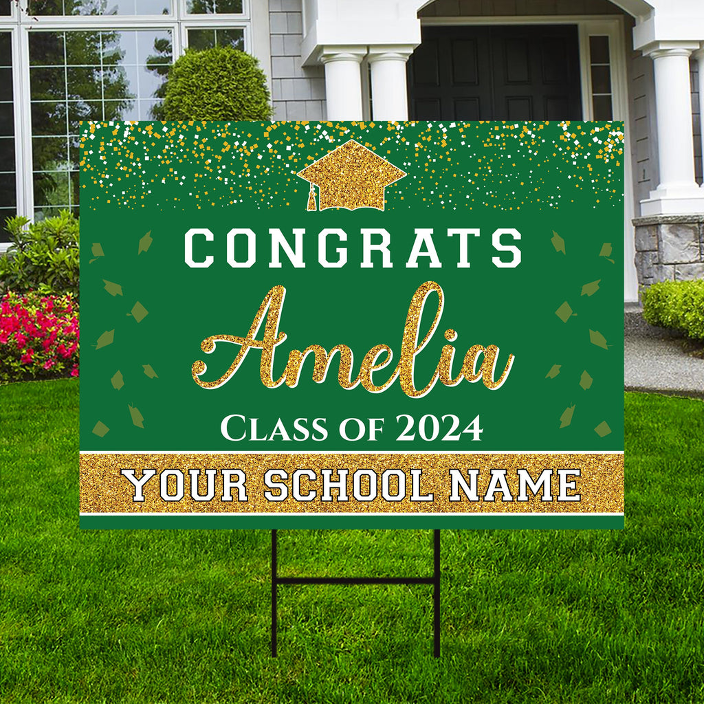 Personalized Graduation Yard Sign 2025, Graduate 2025, Senior Grad Sign, Class of 2025, Custom Graduation 2025 Yard Sign with Metal H-Stake