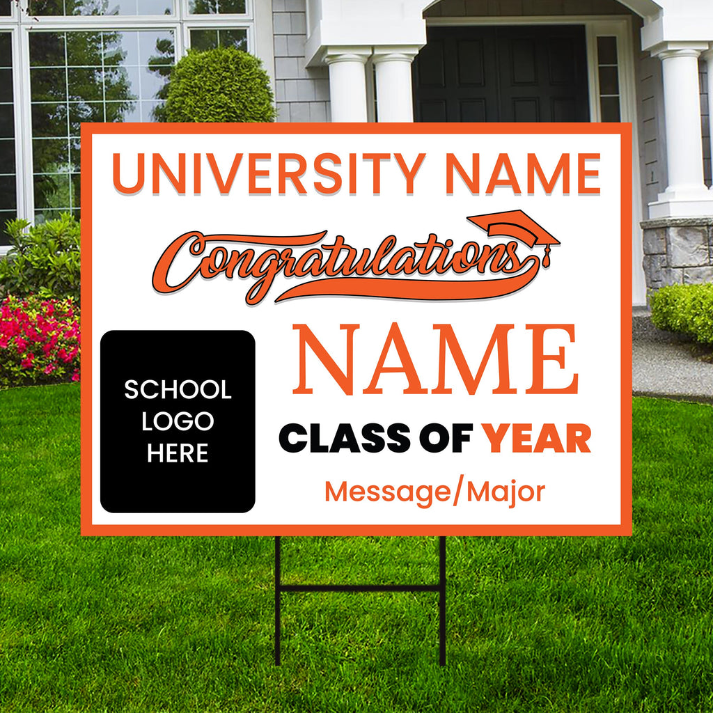 Personalized Graduation Yard Sign 2024, College Graduation Sign, Class of 2024, Custom High School Graduation Yard Sign with Metal H-Stake