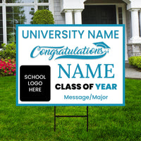 Personalized Graduation Yard Sign 2024, College Graduation Sign, Class of 2024, Custom High School Graduation Yard Sign with Metal H-Stake